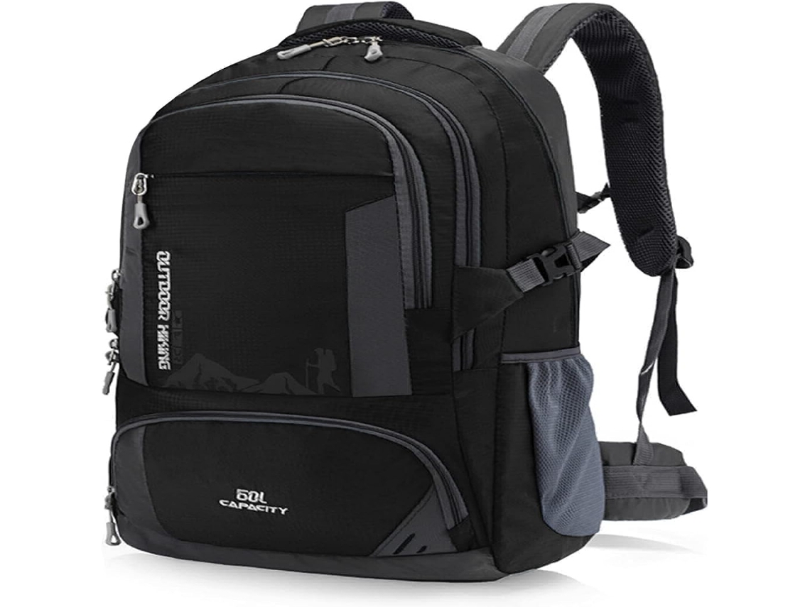 Mochila Impermeável De 60 Litros Para Caminhadas, Leve E Resistente, Para Homens E Mulheres (preta, 60l)