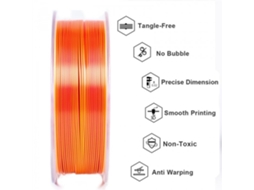Filamento de Seda PLA para Impressora 3D GEEETECH 1,75 mm 1 kg Duas Cores Sem Entupimentos Sem Bolhas Alto Brilho Ampla Compatibilidade (1 kg)