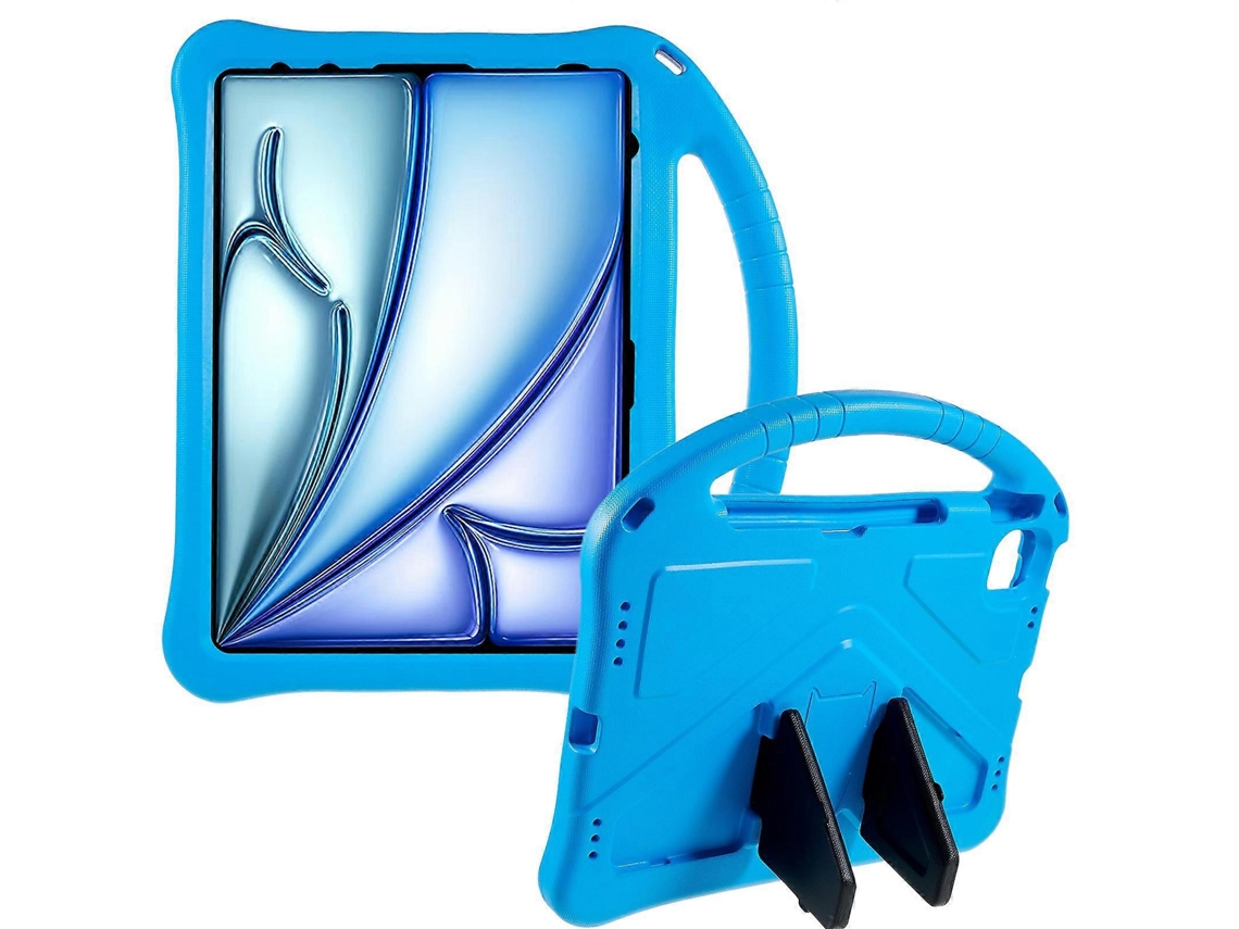 Capa Hengrongshen para iPad Air 11 (2024) para crianças, capa de EVA à prova de choque com suporte alto, azul (2025)