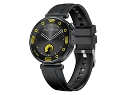 Smartwatch Feminino com Chamadas Bluetooth Tela Amoled de 1 32 Polegadas Vários Modos Esportivos e Design Moderno Preto YEMAESRE