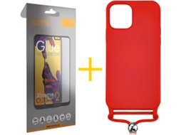 Kit Capa + Película de Vidro Full iPhone 11 Skyhe Gel Rope Vermelho