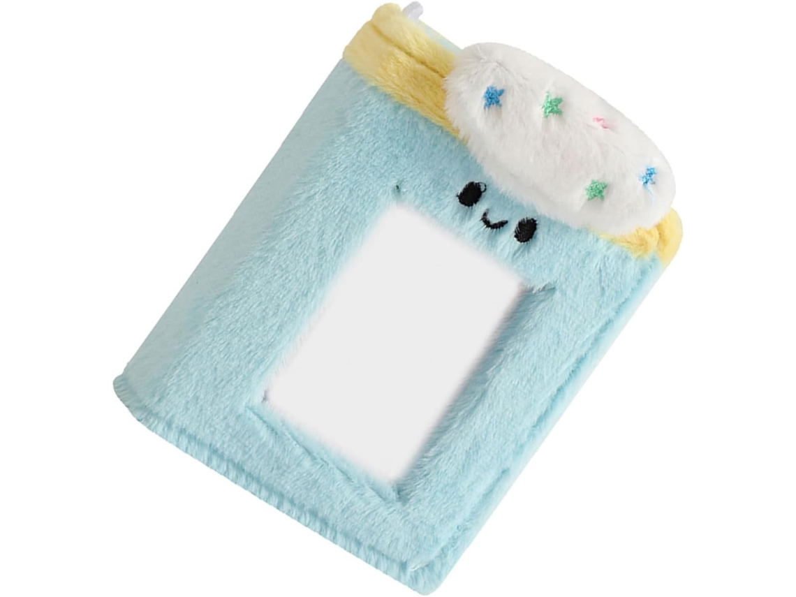 Álbum Photo Mignon En Peluche Bleu Pochettes Remplaçables En Pvc - Protège Cartes Pour Mariage Et Famille