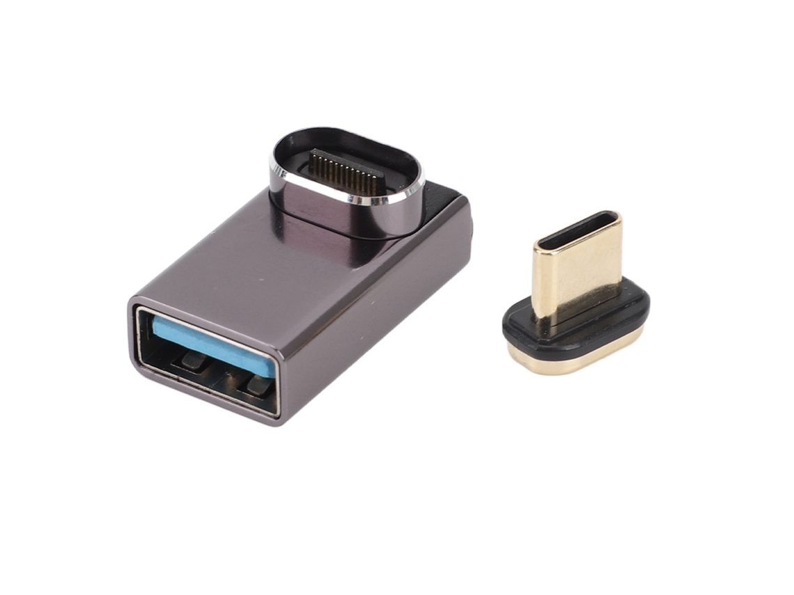 Aetheria adaptador Magnético Usb C para Usb3.1 10gbps Conector Macho para Fêmea Otg3.0 com Luz Indicadora para Laptop Celular
