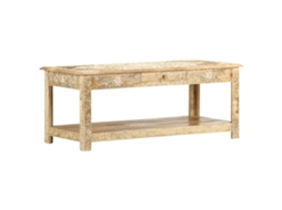 Vidaxl Mesa De Centro 110x50x45 Cm Mangueira Maciça Pintada À Mão