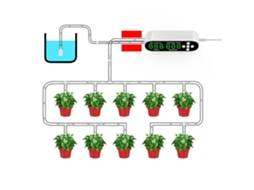 Dispositivo de Rega Automático Inteligente Controlador Cronometrado Waterer Jardim Terraço Sistema de Irrigação Por Gotejamento para 10-20 F Branco