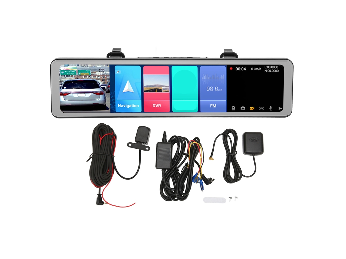 Câmera De Carro Espelho Touch 10.6" Com Câmera Ré