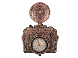 Relógio de mesa artesanal em resina, estilo vintage antigo, com câmera ornamental Baok-reloj, ideal para sala de estar, escritório ou sala de estudos.