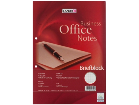 Bloco de Cartas LANDRÉ Office A4 50 Folhas 70 G/M² Quadrado