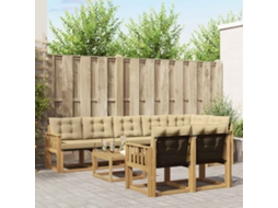 Vidaxl Conjunto De Sofás Para Exterior 9 Pcs Branco E Bege