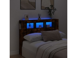 Vidaxl Cabeceira C/ Leds 140x18,5x103,5 Cm Carvalho Fumado