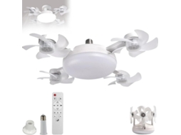 Ventilador De Teto Com Soquete E27 E Luz, Controle Remoto, 2 Em 1,
