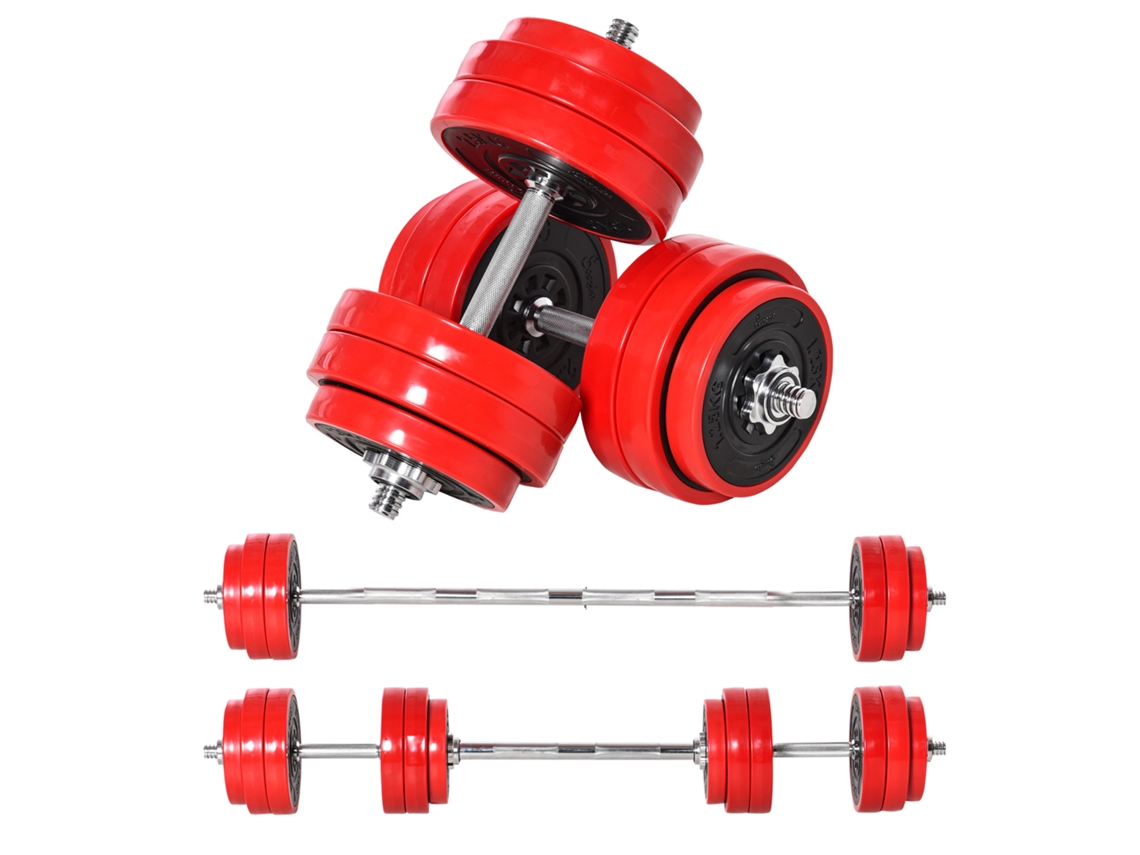 Jogo de halteres ajustáveis 30kg BTFORUS,com discos,barra,suporte