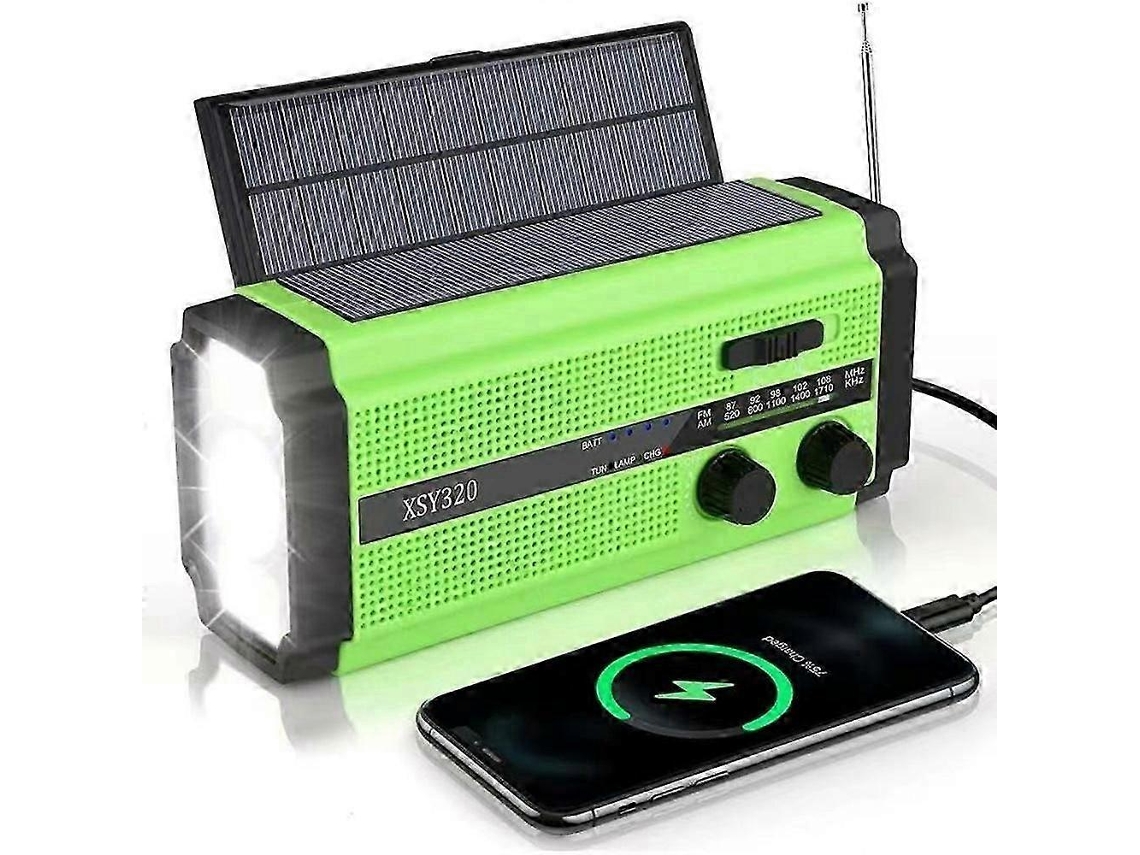 Lanterna Solar De Manivela Para Áreas Externas Xsy320 Com Rádio Fm/am/wb, Carregador Portátil De 5000 Mah Olysi Shop