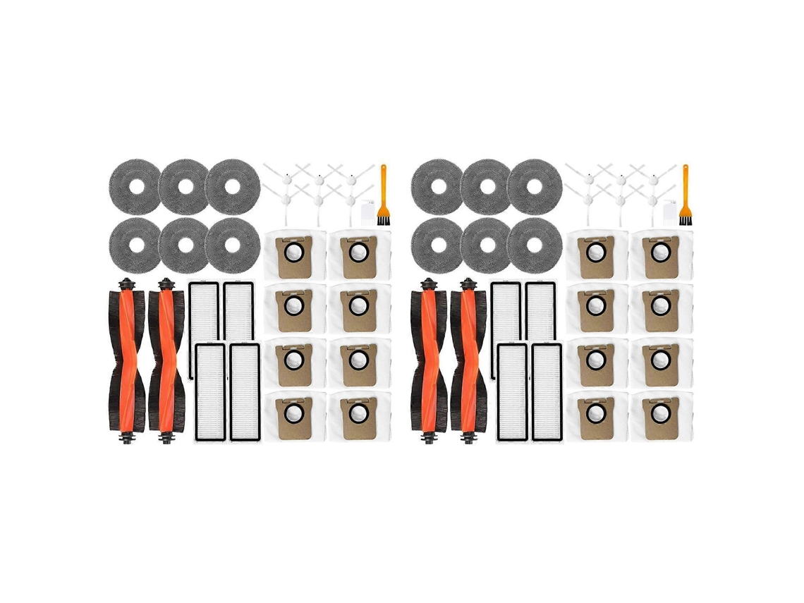 Conjunto Com 2 Peças Para Aspirador Robô Xiaomi X10 Plus, X10+, X20 Pro E X20 Plus: Escova Principal, Saco De Pó E Filtro._glo