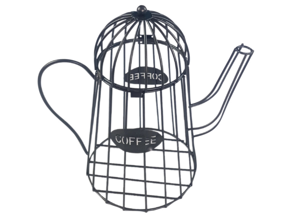 Cesto Vazado Para Cápsulas De Café, Organizador Frutas E Xícaras, Ideal Hotéis Cafeterias, Na Cor Preta.