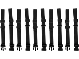 Conjunto Gleavi De 5 Cintas Multifuncionais Ajustáveis Bagagem Em Nylon Preto Com Fivelas Encaixe, Cintas