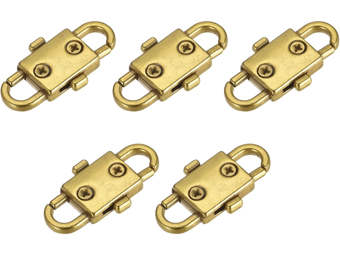 Conjunto de 5 Fivelas Encurtadoras Corrente para Cinto, Bolsas e Projetos Diy, 32x12mm, Ouro Amarelo CHABERLU