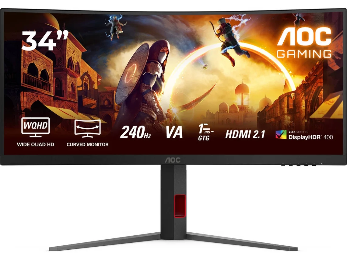 Monitor Gaming AOC CU34G4Z (34'' - Wide Quad HD - 0.3 ms - Preto)
