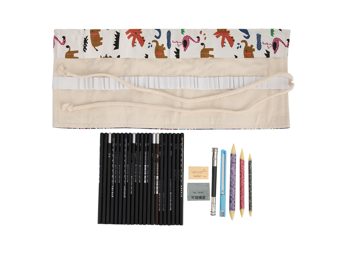 Conjunto de 29 Peças para Desenho, Canetas e Estojo para Iniciantes, Acessórios de Arte, Tema Paraíso Animal AQUAFORGE