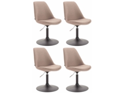 Conjunto de 4 cadeiras de jantar em tecido Maverick cinzento/preto CLP