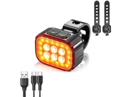 Omni-luz Dianteira E Traseira Recarregáveis Para Bicicleta Q6 Com Proteção Ip65, 4 Modos De Iluminação E Memória De Marcha Q6 Luz Traseira