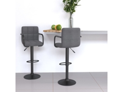 Vidaxl Bancos De Bar 2 Pcs Tecido Cinzento-claro