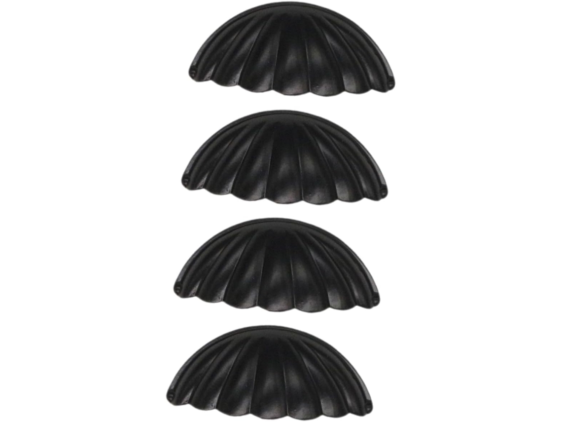 Conjunto De 4 Puxadores Vintage Em Formato Concha Para Armários, Feitos De Liga Metálica, Fáceis De Instalar Em Armários