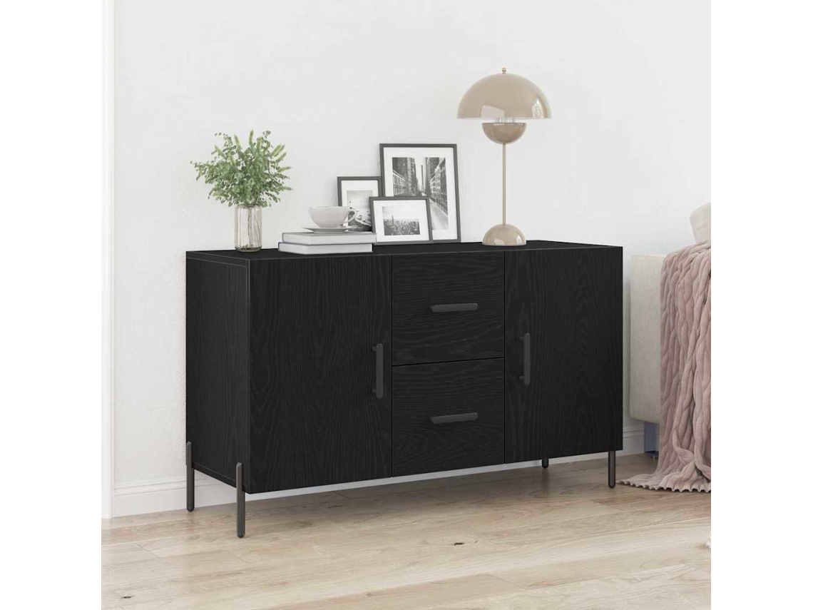 Vidaxl Buffet Carvalho Preto 100 X 36 X 60 Cm Derivados De Madeira