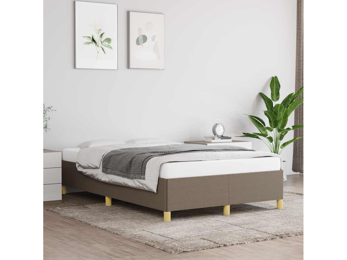 Estrutura De Cama Sem Colchão 120x190cm Tecido Cinzento