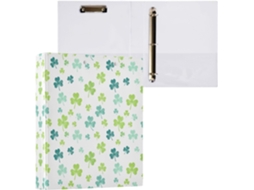 Pasta de 3 Argolas para Papel Tamanho Carta , Trevo São Patrício, Organizador Redondas com Pra (27,9 X 21,6 Cm)