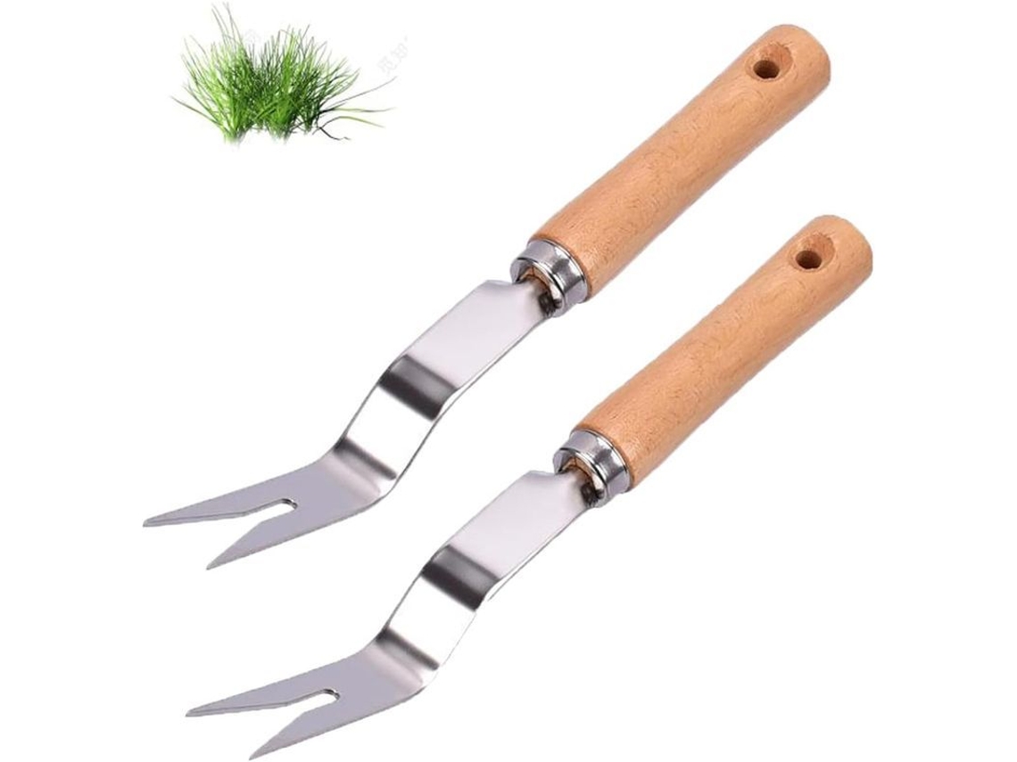Ferramenta Manual De Desgrama Em Aço Inoxidável Em Forma De V Para Jardim, 2 Peças, Remoção Rápida De Ervas Daninhas