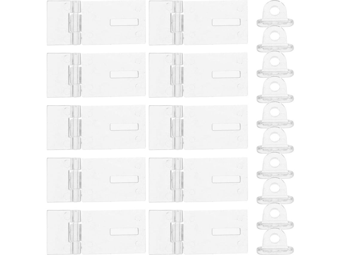 Fechos De Dobradiça Em Acrílico Transparente 25x55 Mm, 10 Peças Para Caixas De Joias, Fechaduras De Armários Pequenos