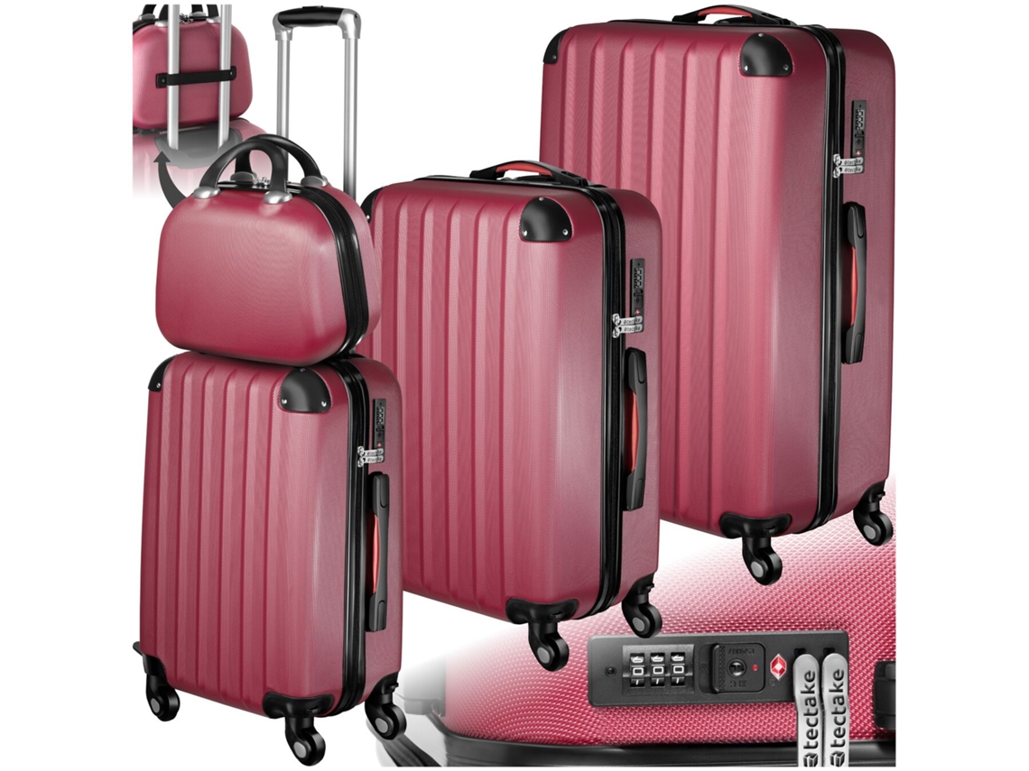 Tectake Conjunto De Malas Pucci 4 Peças, Bordô