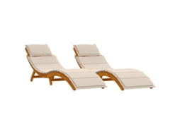 Maison Exclusive - Espreguiçadeira 2 Unid. Madeira Sólida De Acácia Branco Creme