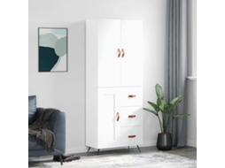Vidaxl Armário Alto 69,5x34x180 Cm Derivados De Madeira Branco