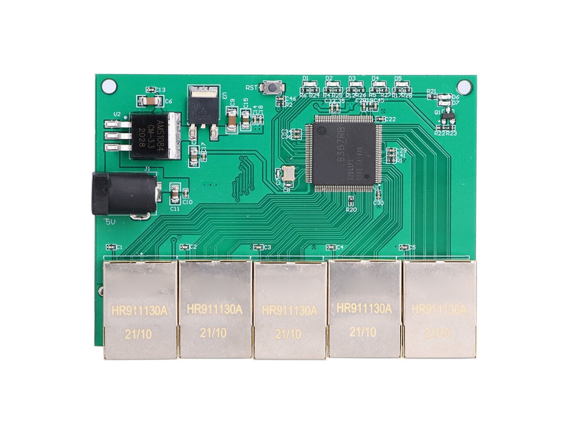 Switch Ethernet Gigabit 5 Portas 1000m/100m Dc 5v