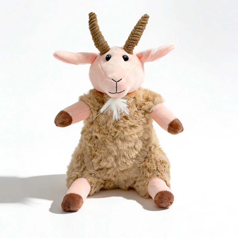 (tamanho 25-30 Cm) Brinquedo De Pelúcia De Pelo De Cabra. Boneco De Pelúcia Em Pose Fofa.