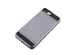 Capa cinza para iPhone 7 Plus, com cartão de deslize, anti impacto e resistente a quedas EOOCOO