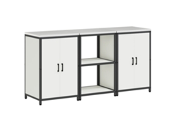 Conjunto 3 Armário De Cozinha Vidaxl Branco Aço (180 X 50 X 92 Cm)