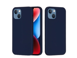 Capa De Silicone Para Iphone 15 - Cor Sólida, Proteção Fina E Antiaderente - Azul Meia-noite
