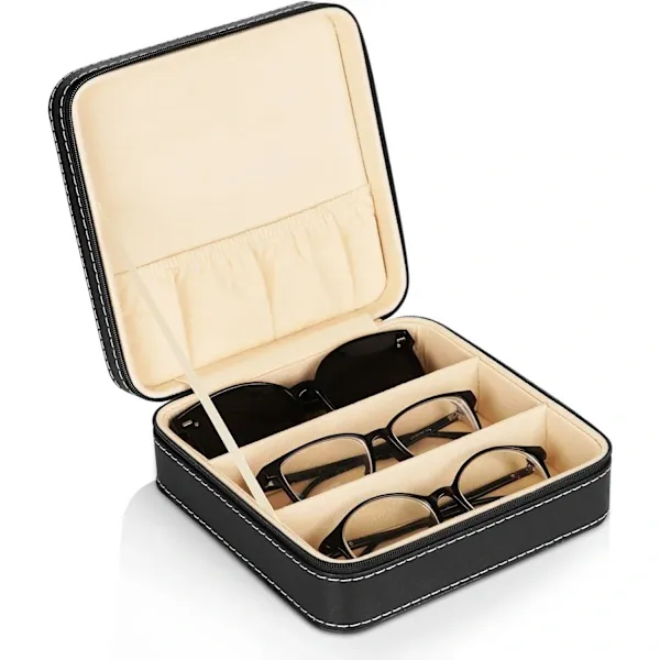 Organizador Portátil para Óculos de Sol com 3 Compartimentos e Zíper AQUAFORGE