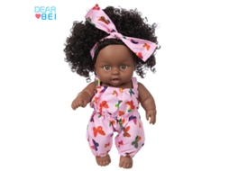 Boneca De 20 Cm (8 Polegadas), Feita De Vinil Seguro, Com Pele Negra Africana, Um Presente Ideal Para Meninas.