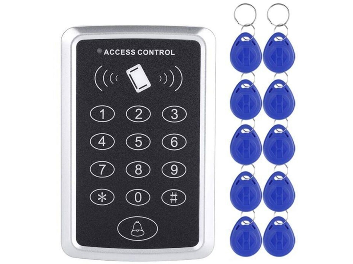Teclado de Controle de Acesso Rfid 125khz Autônomo 1000 Usuários Metal e Plástico BRILVIBERA