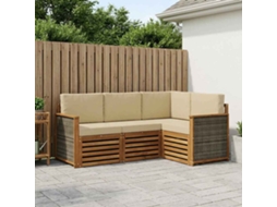 Vidaxl Conjuntos De Sofás Com Almofada 4 Pcs Madeira Sólida De Acácia