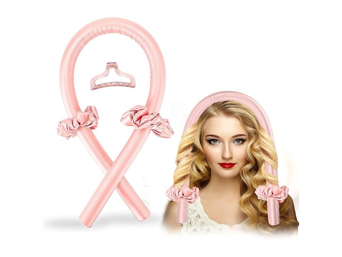 Faixa de Cabelo Sem Calorias para Dormir com Cacheado Suave, Presente para Mulheres (rosa)