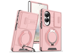 Capa Para Samsung Galaxy Z Fold8, Resistente A Quedas Com Suporte Magnético Giratório De 360° Digitallab (rosa)