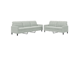Maison Exclusive - 2 Pcs Conjunto De Sofás Com Almofadões Veludo Cinzento-claro