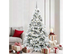Vidaxl Árvore De Natal Artificial Com 300 Leds Branco 180 Cm Pe E Pvc