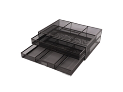 Suporte para Monitor com Gaveta Espaço de Armazenamento Grande Solas Antiderrapantes Grade Metálica para Escritório Lar
