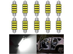 Conjunto 10 Lâmpadas Led Festoon C5w 39mm Canbus Branco